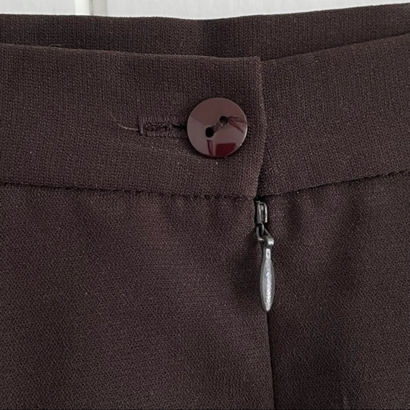 $10 SALE Vintage 90s Y2K Dark Brown Lined Pencil Skirt with Slit BROWNSTONE - Picture 5 of 7